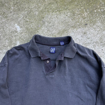 1990s GAP OVERSIZED FADED BLACK COTTON BUTTON SHIRT