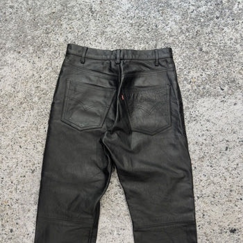 2000s Levi's Lot 53 Roswell Collection Bovine Black Cow Leather Pants