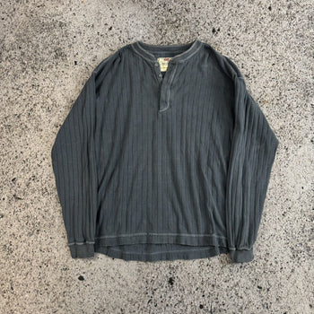 Camisa Henley de punto térmico de algodón acanalado de Levi's de gran tamaño de los años 2000