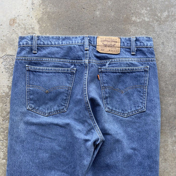 1990s LEVI'S 517 ORANGE TAB MADE IN USA BOOT CUT FADED DENIM JEANS