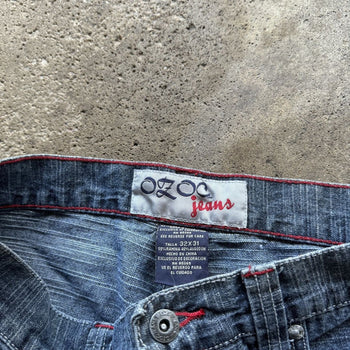 1990S/2000S Y2K OZOC BAGGY EMBROIDERED DENIM SKATER JEANS