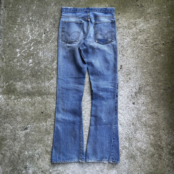 1970s LEVI’S BIG E 646 ORANGE TAB REWORKED DENIM BOOTCUT FLARE JEANS