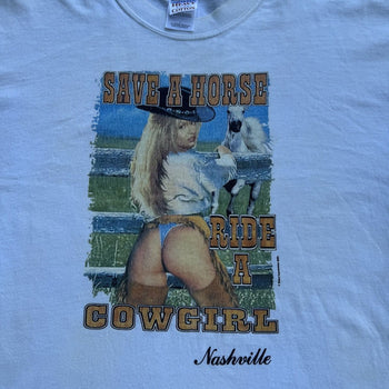 2000s SAVE A HORSE RIDE A COWGIRL TEE SHIRT