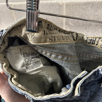 2000s Y2K Baggy Embroidered Faded Jeans