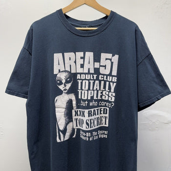 Vintage 2000s Faded Area 51 Alien Strip Club Tee