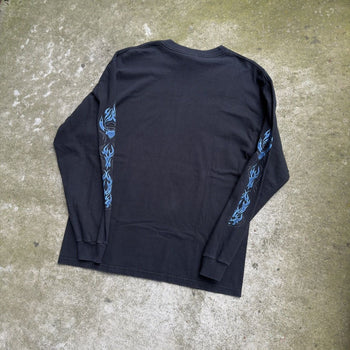 2000S HARLEY DAVIDSON BLUE SKULL FLAME LONGSLEEVE TEE