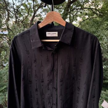 Saint Laurent Paris FW15 Hedi Slimane Silk Guitar Shirt