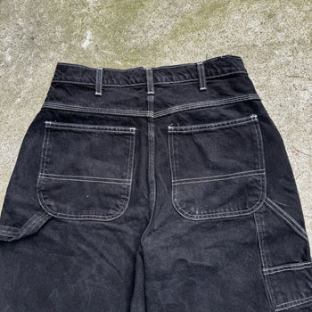 2000S Y2K BAGGY BLACK DENIM SKATER JEAN SHORTS JORTS