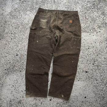 2000s Carhartt Brown Faded Thrashed Double Knee Pants
