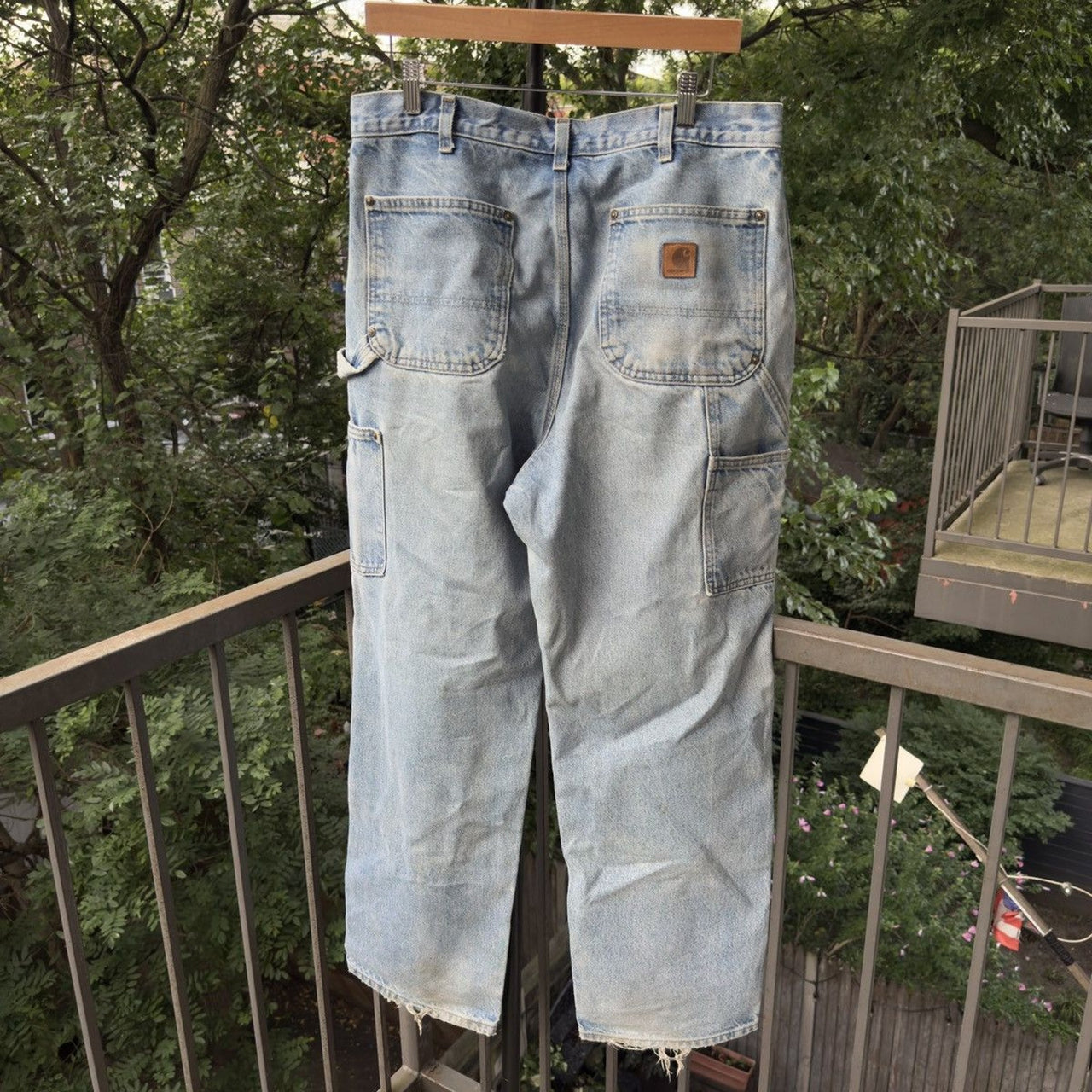 2000s Carhartt Faded Repaired Denim Double Knee Pants