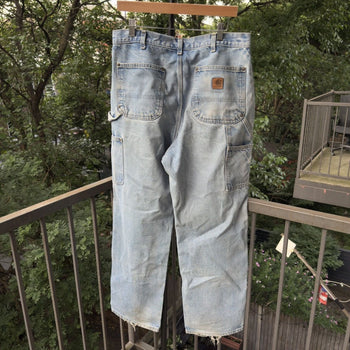 2000s Carhartt Faded Repaired Denim Double Knee Pants