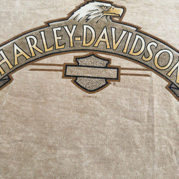 1990s HARLEY DAVIDSON EAGLE FADED TAN TEE