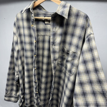 2000s Faded Plaid Grunge Flannel Shirt
