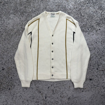 1960s Lloyd Striped Acrylic Raglan Cardigan Sweater