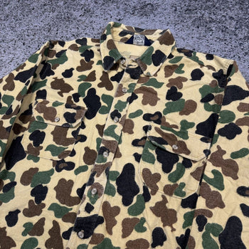 1980s WOOLRICH MOLESKIN DUCK CAMO HEAVY COTTON SHIRT