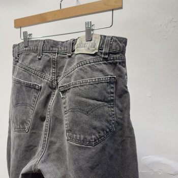 Vintage 1990s Levi’s Silvertab Made in USA Faded Black Loose Baggy Denim Shorts