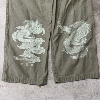 1980s OG 107 REWORKED STITCHED EMBROIDERED CANVAS PANTS