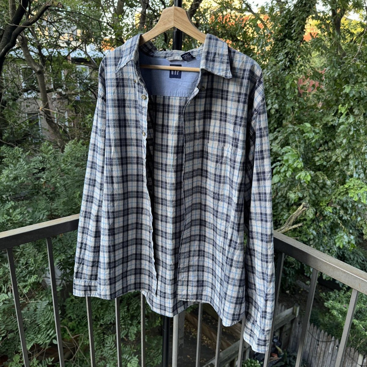 1990s Gap Faded Plaid Flannel Shirt