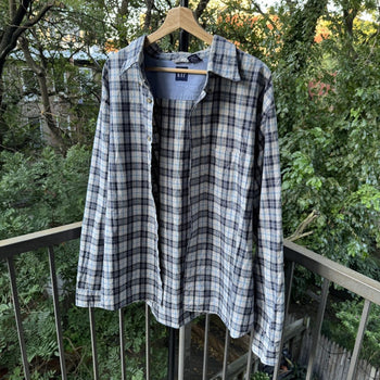 1990s Gap Faded Plaid Flannel Shirt