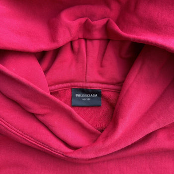 BALENCIAGA OVERSIZED RED GAFFER LOGO HOODIE