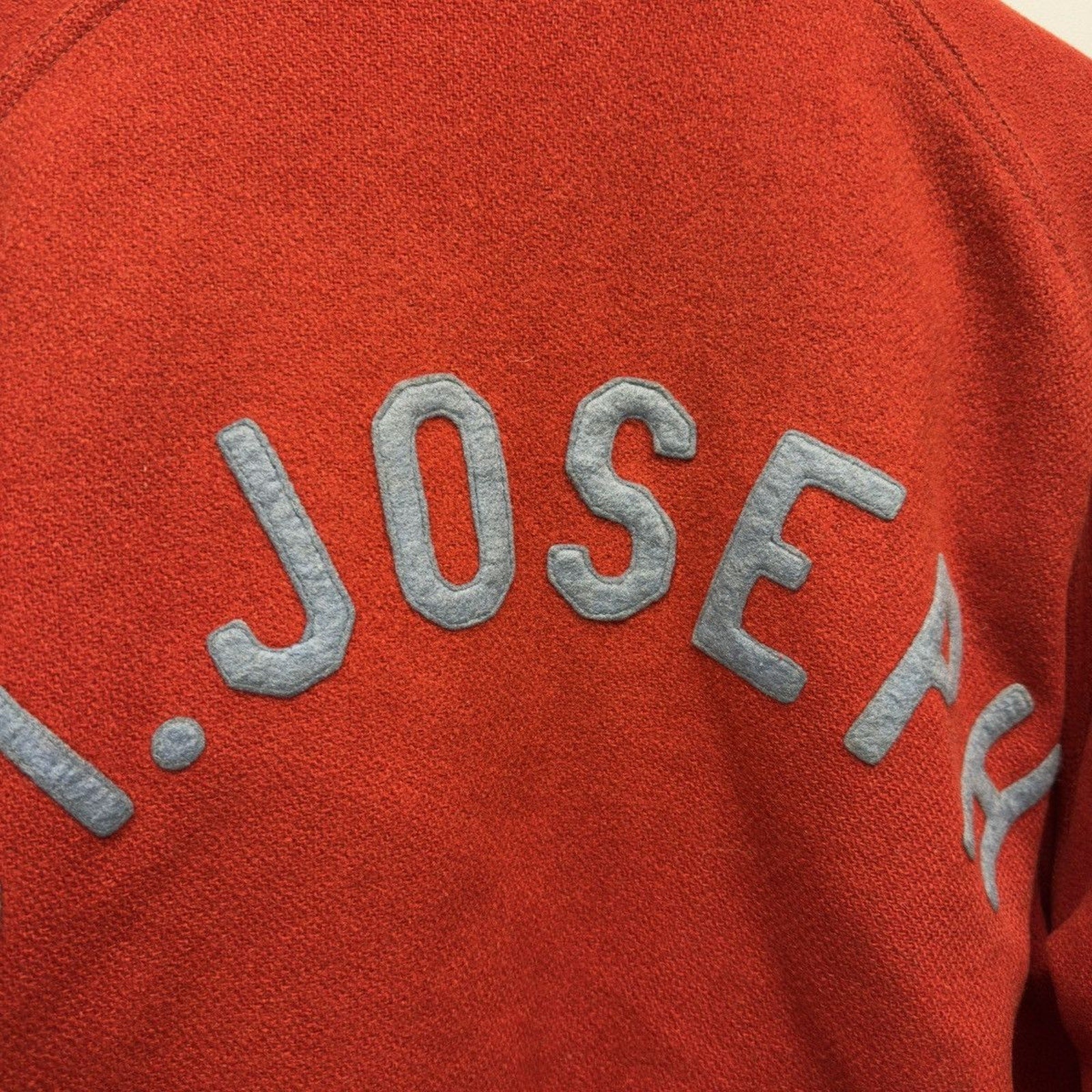 Vintage 1950s Distressed Red Wool Varsity Jacket