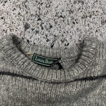 1980s LIGHT GREY WOOL KNIT SWEATER