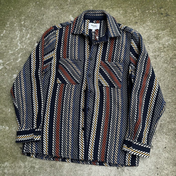 WAX LONDON VERTICAL STRIPE WHITING OVERSHIRT