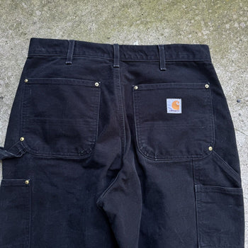 CARHARTT FADED BLACK DOUBLE KNEE PANTS