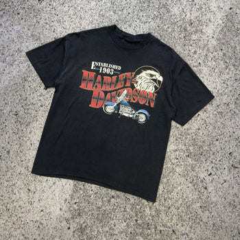 Camiseta descolorida de Harley Davidson de los años 90