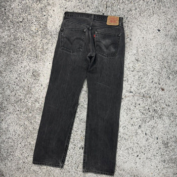 1990s LEVI'S 501 BLACK FADED THRASHED DENIM JEANS