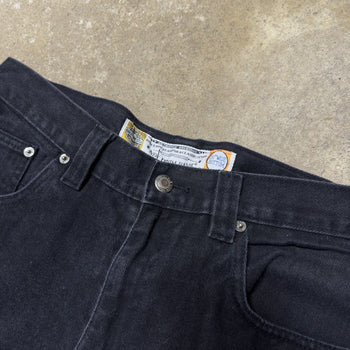 1990s BUGLE BOY BAGGY BLACK WIDE LEG FADED DENIM SKATER JEANS