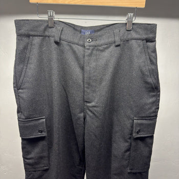 2001 Y2K Gap Wide Leg Wool Cargo Trouser Pants