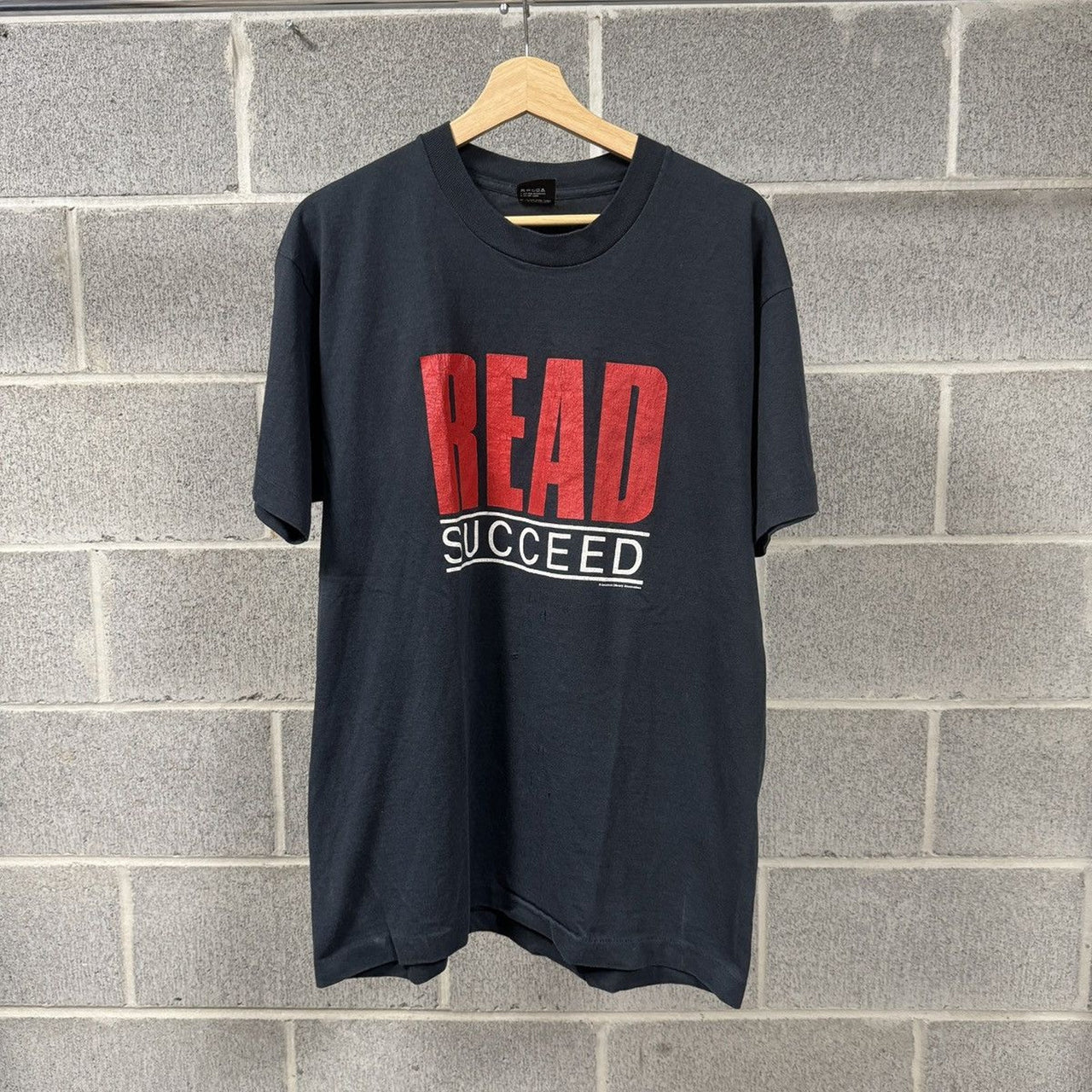 1990s Read Succeed Thrashed Faded Distressed Tee