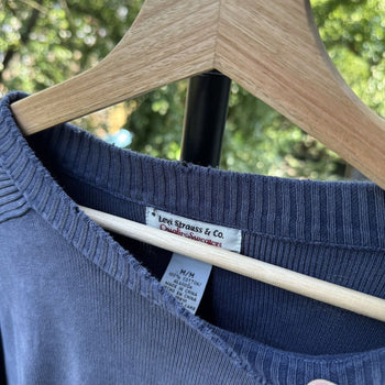 2000s Thrashed Faded Levi’s Ribbed Shirt Sweatshirt