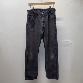 Vintage 1990s Levi’s 501 Made in USA Faded Black Jeans