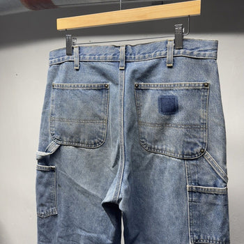 2000s Carhartt Thrashed Faded Denim Double Knee Pants