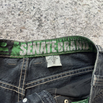 1990s Y2K Thrashed Faded Denim Skater Shorts