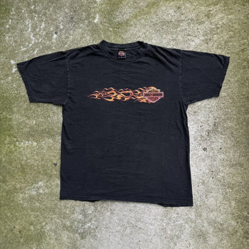 1990s HARLEY DAVIDSON FADED FLAME LOGO TEE CALIFORNIA