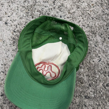 Mowalola Puff Puff OG Green Red Logo Trucker Hat