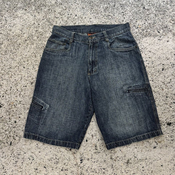 Pantalones cortos vaqueros estilo skater con bolsillos cargo de Kikwear, años 2000, Y2K