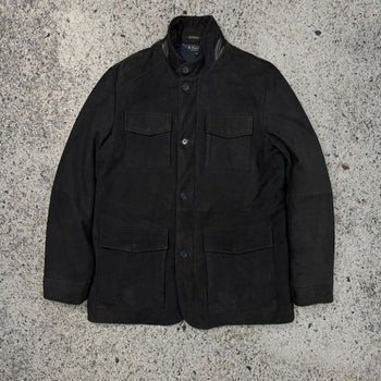 BROOKS BROTHERS BLACK HEAVY SUEDE JACKET