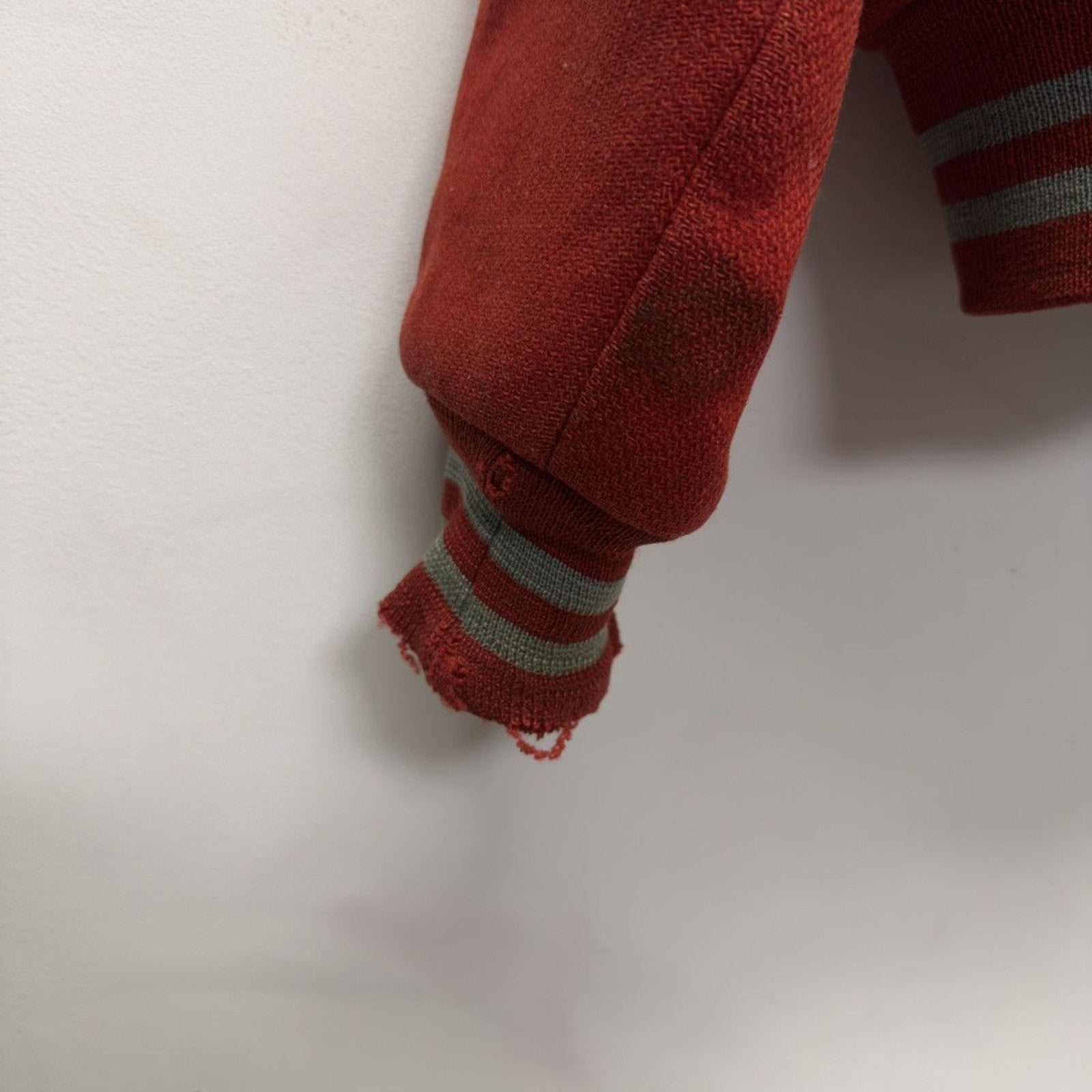 Vintage 1950s Distressed Red Wool Varsity Jacket