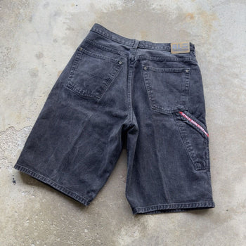 2000S POLO RALPH LAUREN BLACK FADED DENIM CARPENTER SHORTS JORTS