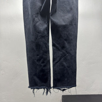 1990s Levi's 501 Black Distressed Cropped Jeans - Made in USA