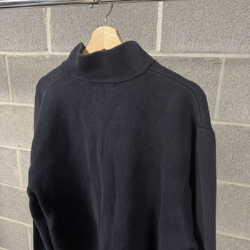 2000s Brandini Navy Blue Zip Ribbed Sweater