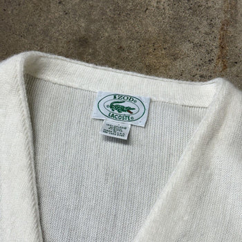 1980s IZOD LACOSTE ACRYLIC CARDIGAN SWEATER