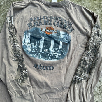 HARLEY DAVIDSON PLAYA DEL CARMEN MEXICO SKULLS LONGSLEEVE