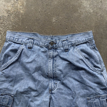 2000S FADED WRANGLER DENIM CARGO SKATER SHORTS JORTS