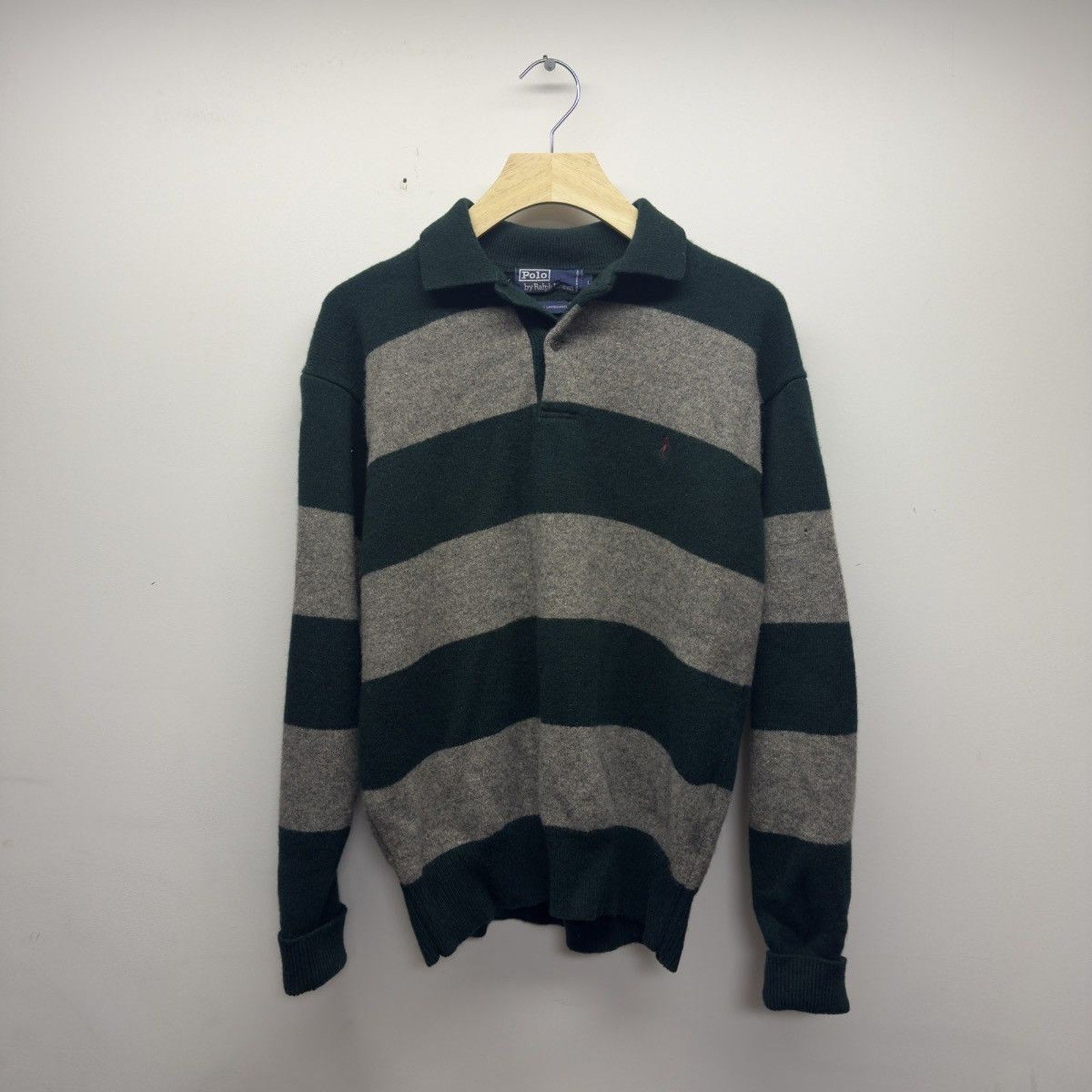 Vintage 2000s Polo Ralph Lauren Striped Lambswool Sweater