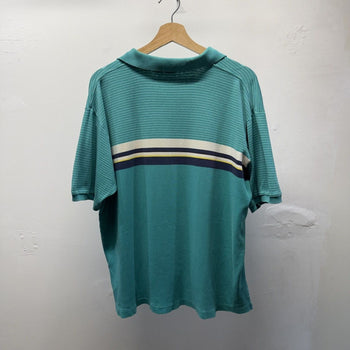 Vintage 1990s Striped Single Stitch Polo Shirt